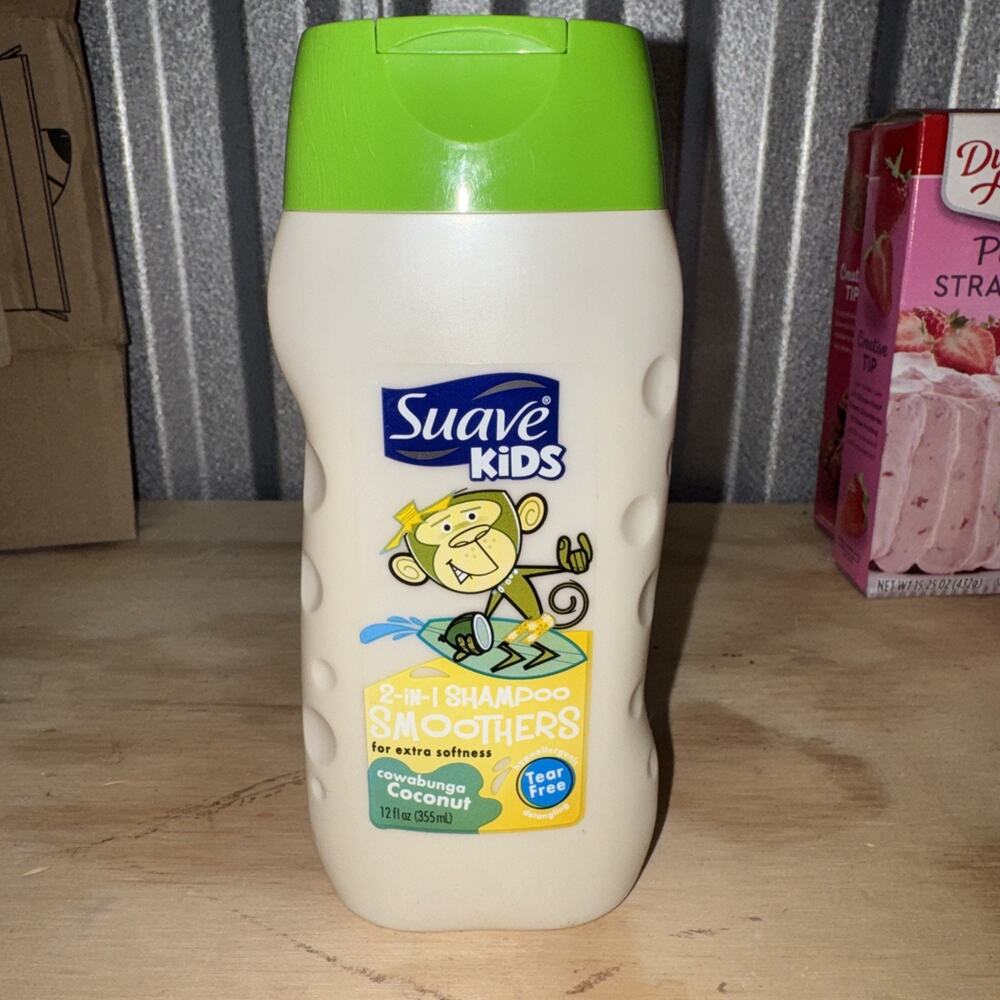 Suave Kids 2in1 Shampoo & Conditioner 12oz Tear Free Cowabunga Coconut RARE